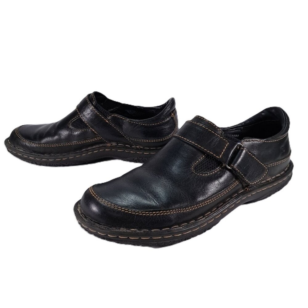 Born Honesty Shoes Women 8.5 Black Leather Loafers Flats Casual W31599